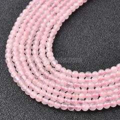 Rose Quartz Smooth Round Beads Strands, Approx 2-4mm, 38cm/strand