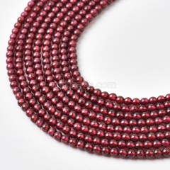 Garnet Smooth Round Beads Strands, Approx 2-3mm, 38cm/strand