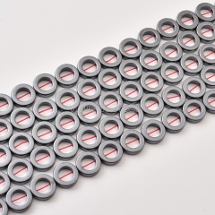 Black Hematite Flat Round Donut Beads Strands, Approx 8-16mm, 38cm/strand