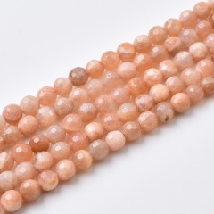 Multicolor Sunstone Faceted Round Beads Strands, 128 Facets, Approx 6-10mm, 38cm/strand