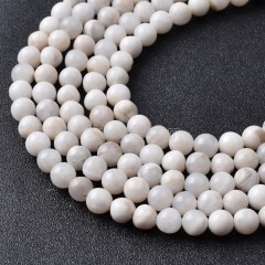 White Crazy Lace Agate Smooth Round Beads Strands, Approx 4-12mm, 38cm/strand