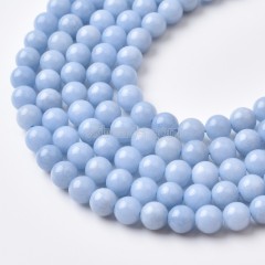 Angelite Smooth Round Beads Strands, Approx 4-10mm, 38cm/strand