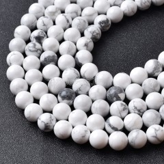 Howlite Smooth Round Beads Strands, Approx 4-14mm, 38cm/strand