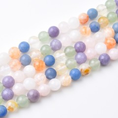 Multi Gemstones Smooth Round Beads Strands, Approx 6-10mm, 38cm/strand