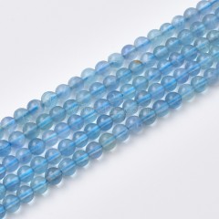 Blue Fluorite Smooth Round Beads Strands, Approx 4-12mm, 38cm/strand