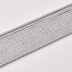 Silver Color Plated Hematite Cuboid Beads Strands, Approx 1x2-4x13mm, 38cm/strand
