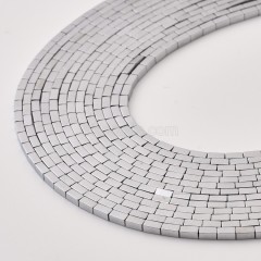 Silver Color Plated Hematite Cuboid Beads Strands, Approx 1x2-4x13mm, 38cm/strand