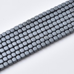 Black Hematite Matte Rounded Cube Beads Strands, Approx 2x2-8x8mm, 38cm/strand