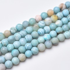 Blue Turquoise Color Agate Smooth Round Beads Strands, Approx 6-12mm, Approx 38cm/strand