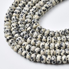 Dalmatian Jasper Smooth Rondelle Beads Strands, Approx 2x4-5x8mm, 38cm/strand
