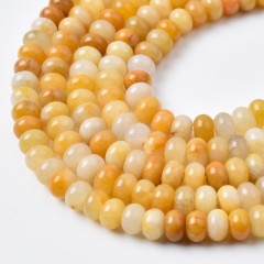 Old Yellow Jade(Quartzite Jade) Smooth Rondelle Beads Strands, Approx 2x4-5x8mm, 38cm/strand