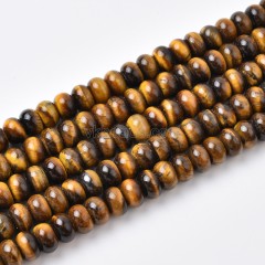 Yellow Tiger Eye Smooth Rondelle Beads Strands, Approx 2x4-5x8mm, 38cm/strand