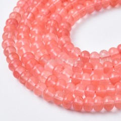 Red Cherry Quartz Smooth Rondelle Beads Strands, Approx 2x4-5x8mm, 38cm/strand