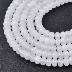 White Jade Smooth Rondelle Beads Strands, Approx 2x4-5x8mm, 38cm/strand
