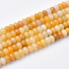 Old Yellow Jade(Quartzite Jade) Smooth Rondelle Beads Strands, Approx 2x4-5x8mm, 38cm/strand