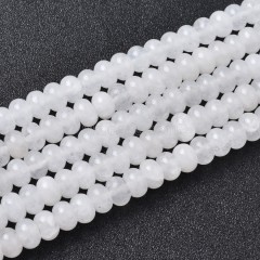 White Jade Smooth Rondelle Beads Strands, Approx 2x4-5x8mm, 38cm/strand