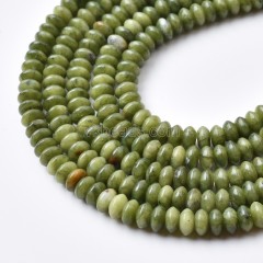 South Jade Smooth Saucer Beads Strands, Approx 3x6mm, 38cm/strand