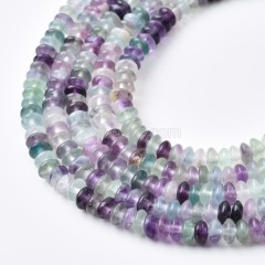 Multicolor Fluorite Smooth Saucer Beads Strands, Approx 3x6mm, 38cm/strand