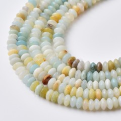 Chinese Amazonite Smooth Saucer Beads Strands, Approx 3x6mm, 38cm/strand