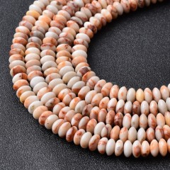 Red Veined Jasper Smooth Saucer Beads Strands, Approx 3x6mm, 38cm/strand