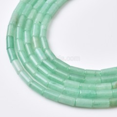 Green Aventurine Smooth Tube Cylinder Beads Strands, Approx 4x8mm, 38cm/strand