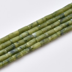 South Jade Tube Cylinder Beads Strands, Approx 4x8mm, 38cm/strand