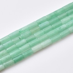 Green Aventurine Smooth Tube Cylinder Beads Strands, Approx 4x8mm, 38cm/strand