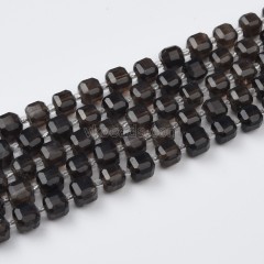 Smoky Quartz Faceted Cube Beads Strands, Approx 8mm, 38cm/strand