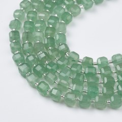Green Aventurine Faceted Cube Beads Strands, Approx 8mm, 38cm/strand