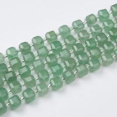 Green Aventurine Faceted Cube Beads Strands, Approx 8mm, 38cm/strand