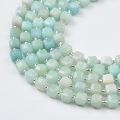 Amazonite Faceted Cube Beads Strands, Approx 8mm, 38cm/strand