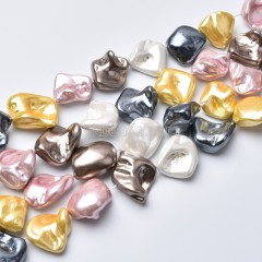 Multicolor Shell Pearl Nugget Beads Strands, Approx 13-20mm, 38cm/strand