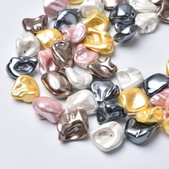 Multicolor Shell Pearl Nugget Beads Strands, Approx 13-20mm, 38cm/strand