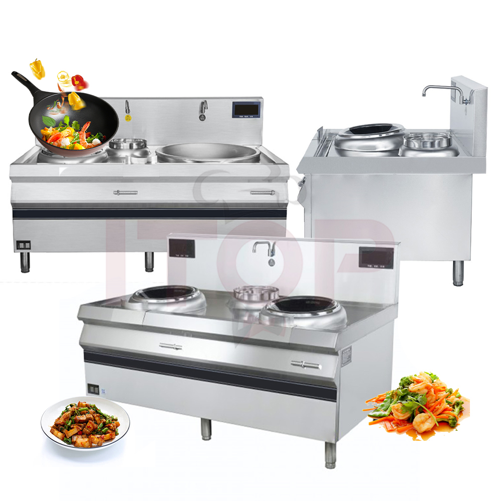 IT-SFC-2H1T Commercial Double-Head Induction Wok Cooker | ITOP - Product Image 1