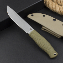 Benchmade Survival Fixed Blade Knife 5.19" 14c28N Drop Point Blade, Kraton Handles