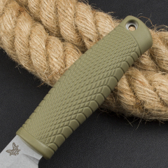 Benchmade Survival Fixed Blade Knife 5.19" 14c28N Drop Point Blade, Kraton Handles