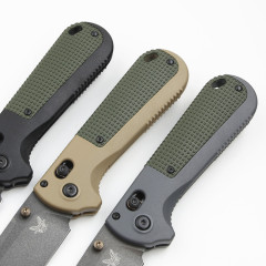 Benchmade Redoubt AXIS Folding Knife 3.54" CPM-D2 Plain Blade, Grivory Handles - 430BK
