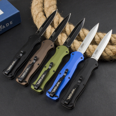Benchmade 3300BK Infidel Dagger AUTO OTF Knife 3.85" D2 Black Double Edge Blade, Aluminum Alloy Handles