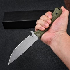 Benchmade Anonimus Fixed Blade Knife 4.40" DC53 Gray Drop Point, OD Green G10 Handles - 539GY