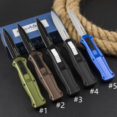 Benchmade 3300BK Infidel Dagger AUTO OTF Knife 3.85" D2 Black Double Edge Blade, Aluminum Alloy Handles