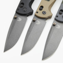 Benchmade Redoubt AXIS Folding Knife 3.54" CPM-D2 Plain Blade, Grivory Handles - 430BK