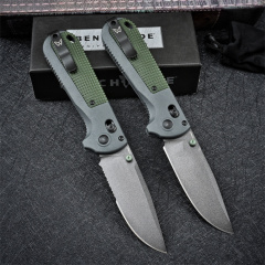 Benchmade Redoubt AXIS Folding Knife 3.54" CPM-D2 Plain Blade, Grivory Handles - 430SBK