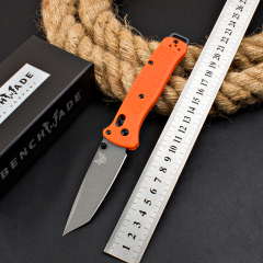 Benchmade Bailout AXIS Folding Knife 3.34" CPM-3V Tanto Plain Blade, Nylon Fiber Handles - 537GY-1