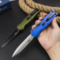 Benchmade 3300BK Infidel Dagger AUTO OTF Knife 3.85" D2 Black Double Edge Blade, Aluminum Alloy Handles