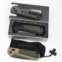 Benchmade Redoubt AXIS Folding Knife 3.54" CPM-D2 Plain Blade, Grivory Handles - 430BK