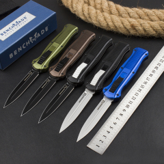 Benchmade 3300BK Infidel Dagger AUTO OTF Knife 3.85" D2 Black Double Edge Blade, Aluminum Alloy Handles