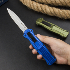 Benchmade 3300BK Infidel Dagger AUTO OTF Knife 3.85" D2 Black Double Edge Blade, Aluminum Alloy Handles