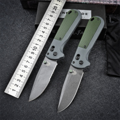 Benchmade Redoubt AXIS Folding Knife 3.54" CPM-D2 Plain Blade, Grivory Handles - 430SBK