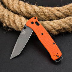 Benchmade Bailout AXIS Folding Knife 3.34" CPM-3V Tanto Plain Blade, Nylon Fiber Handles - 537GY-1