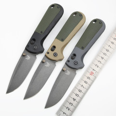 Benchmade Redoubt AXIS Folding Knife 3.54" CPM-D2 Plain Blade, Grivory Handles - 430BK